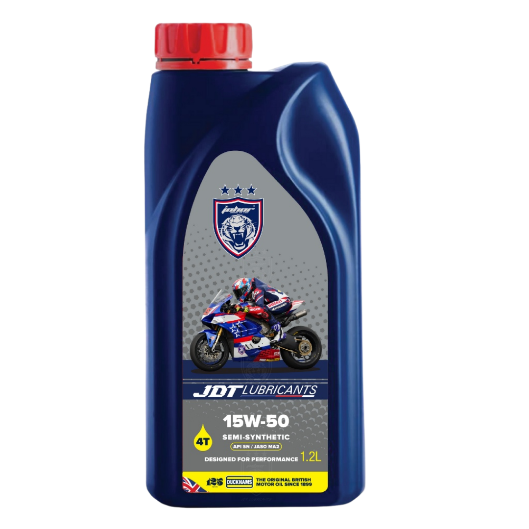 JDT LUBRICANTS SEMI SYNTHETIC 15W50 SN JASO MA2 - 1.2L