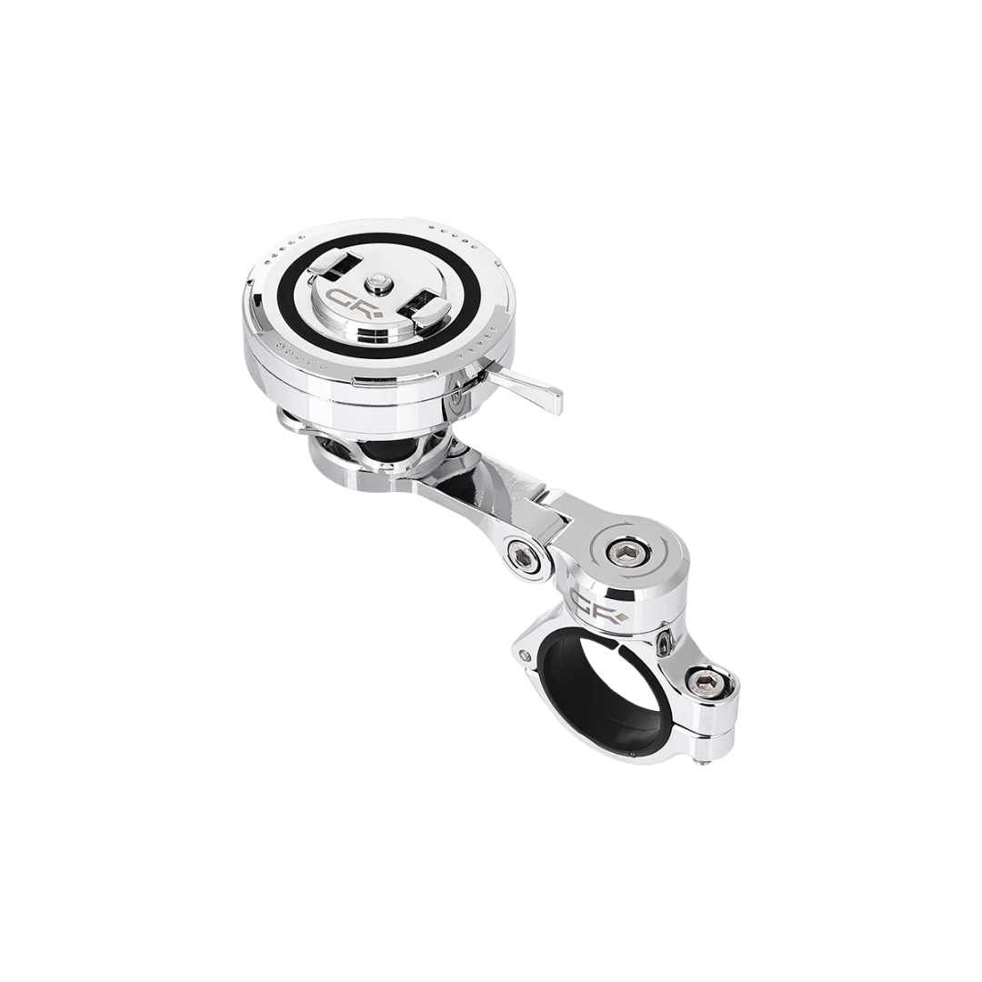GRXPLORE PHONE HOLDER QUICK RELEASE MT11D HANDLE MOUNT KIT WITH VIBRATION DAMPER PRO SILVER